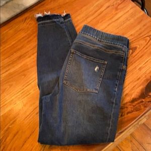 Spanx distressed skinny jeans